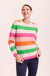 See Saw Angora Multi Stripe Sweater SW1045