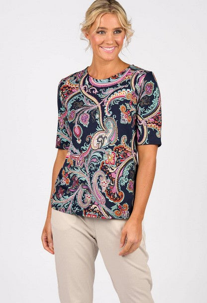 Vassalli 3/4 Sleeve Round Neck Tee V4329