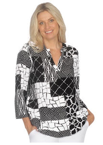 Jillian Matrix Print Shirt 6325